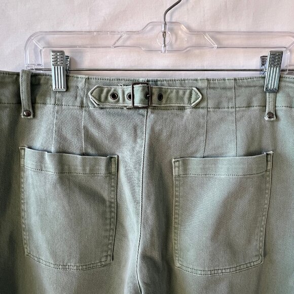 Gap High Rise Button Fly Wide-leg Crop Pants, Ashbury Green, Size 12, EUC - Picture 8 of 14